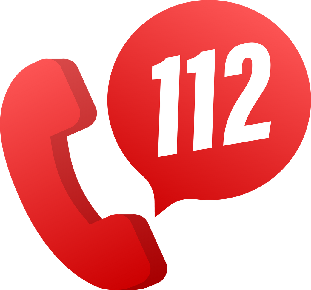 112 Emergency Call Number. SOS symbol. Vector illustration.